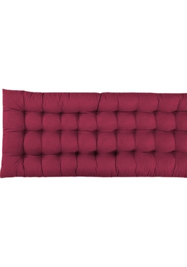 Suntek Yüksek Sırtlı Sandalye Minderi Dolgulu Koltuk Ahşap Kırmızı