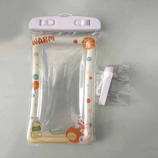 Fochsia Mavi Su Geçirmez Telefon Kılıfı Balonlu Dokunmatik Uyumlu Yüzme Dalış