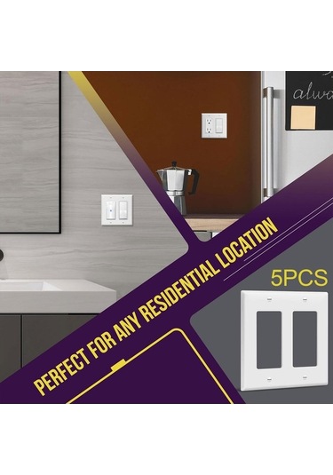 Trendooze Suntek 5 Adet Amerikan Standart Dubleks Priz Plakaları, Priz Plakası Seti