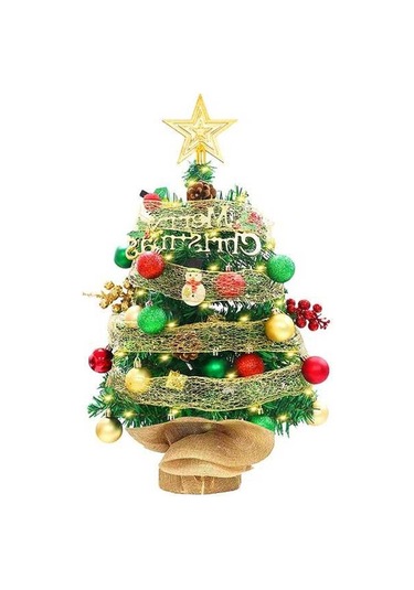 Pazly 2ft Led Masa Noel Ağacı - Akülü Çok Renkli Led Dize Işıklı