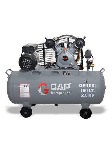 Hava Kompresörü Pistonlu 100lt 2 Kafa 8 Bar 2 Hp Gp-100
