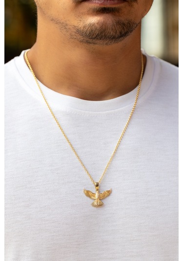 Cenova Kuyumculuk 14 Ayar Altın Kanatlı Kartal Figürlü Erkek Kolye