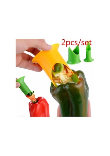 2 Adet/takım Yaratıcı Biber Tart Dilimleme Biber Tohumlu Sökücü Cihazı Mavi