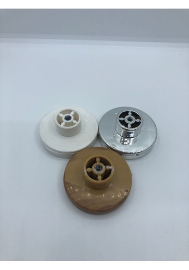 Plastik, 55 Mm Çapında Sade Ve Şık Dolap, Kitaplık, Mobilya Düğme Kulpu 5 Adet Krom Kaplama