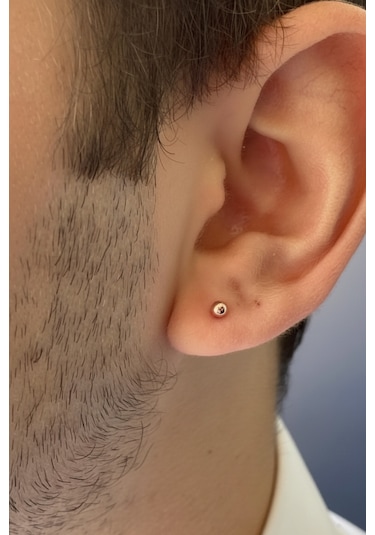 14 Ayar Altın Top Küpe 4 Mm Sarı