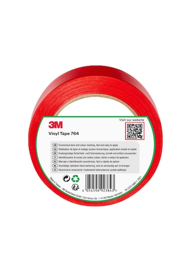 3m 764ı Kırmızı Genel Amaçlı Vinil Bant 50 Mm X 33 Mt