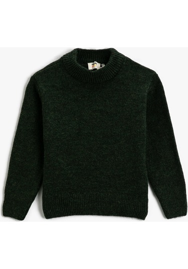 Koton Basic Düz Triko Kazak Yeşil 3wkb90003tt 3WKB90003TT750 Yeşil