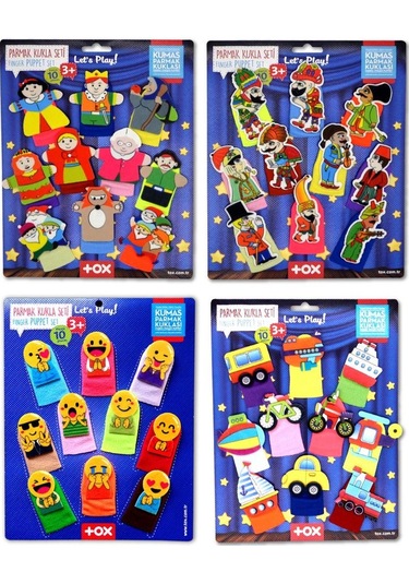 4 Set - 40 Parça Masal Kahramanları , Emojiler, Karagöz Hacivat Ve Taşıtlar Parmak Kukla T106 T181 T224 T225