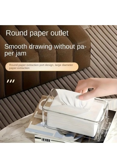 Gateesat Transparen Modern Akrilik Mendil Kutusu Kılıfı Minimalist Tasarım Banyo Oturma Odası Dekor Şeffaf