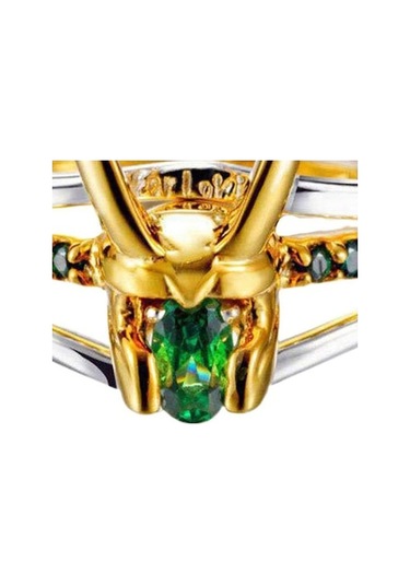 Dancemonkey Zirkonya Yüzükler Yeşil Us Unisex Şekli Parmak Kübik Kask In Çıkarılabilir Boynuzlar Adet/takım 3 3 10 1 Jr Altın