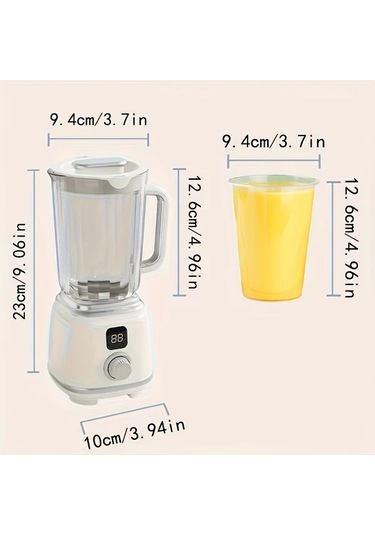 Besthome1 Black Nıj Mini Ev Tipi Meyve Sıkacağı Usb Şarjlı Portatif Blender Led Ekranlı Siyah