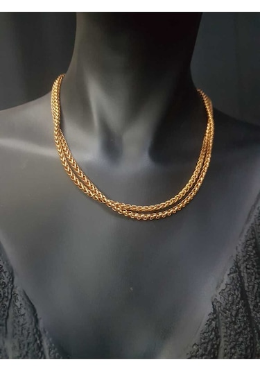 Vog Yuvarlak Kral Model Rose Renk Çelik Unisex 3mm 80 Cm Uzunluk Orta Kalınlıkta Kolye Zincir