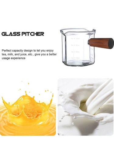 Ahşap Saplı Espresso Ölçü Kabı, Ölçekli Cam Ölçü Kabı, V Şeklinde Ağızlı Espresso Shot Bardağı, Şeffaf Camdan Espresso Aksesuarları