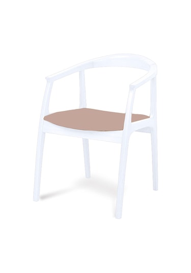 Helsinki Krem C Model Bohem Beyaz Ahşap Sandalye