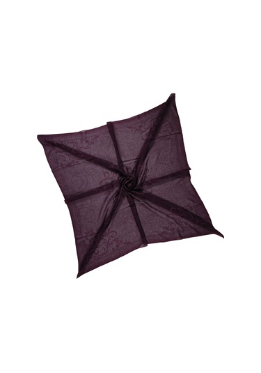 Mısırlı Eşarpları Pamuk Devore Etnik Desenli Eşarp Bordo