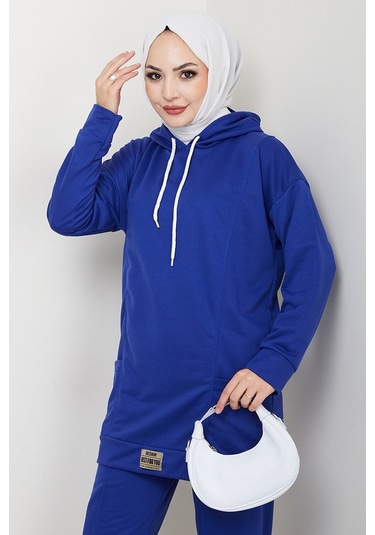 Çift Cepli Kapüşonlu İkili Takım 1663 - İndigo İndigo