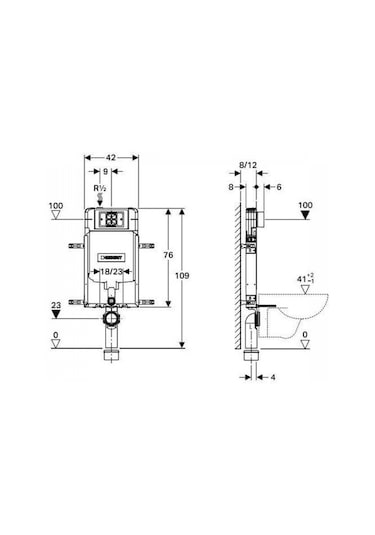 Geberit Alpha Gömme Rezervuar Seti 8 Cm - Alpha50 Beyaz