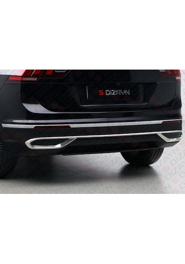 S-dizayn Vw Tiguan Krom Egzoz Görünümü Difüzör 3 Parça 2020-2024 A+kalite