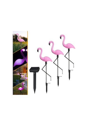 Sones 3'ü 1 Arada Su Geçirmez Güneş Enerjili Flamingo Çim Lambası Led Bahçe Yolu Peyzaj Işıkları Gece Lambası