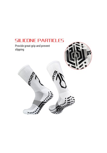 Reedark Profesyonel Antipatik Futbol Çorabı - Lastik Pad Teknolojisiyle Kayma Engeli, Spor Ve Gündelik Kullanım İçin Siyah