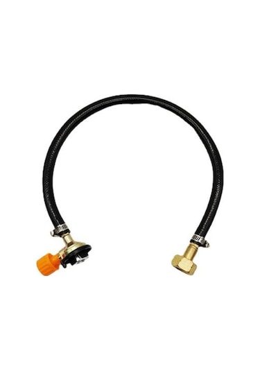 Uygun Propan Dolum Hortumu Evrensel Gaz Güvenilir Açık Kamp Sobası Adaptör Aksesuarları Siyah