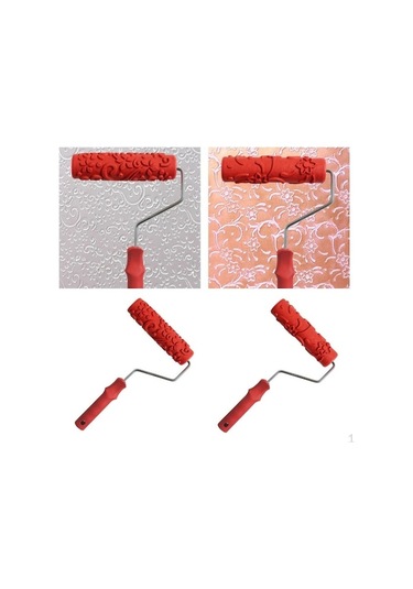 Novahub 2 Adet Dıy Duvar Empaistic Çiçek Boyama Rulo Fırça Aracı Saplı Set