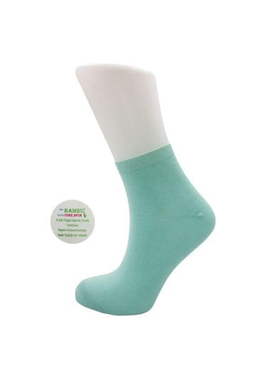 Bambu Kadın Yarım Konç Çok Renkli Dikişsiz Düz Çorap 6'lı Paket Çok Renkli