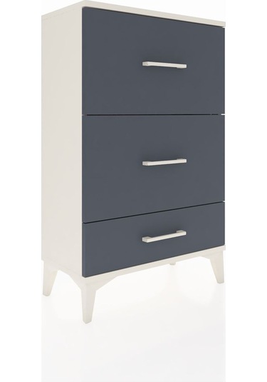 Arges Komodin 3 Çekmeceli 60x30x96 Aytaşı-antrasit Aytaşı