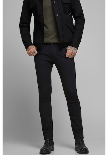 Jack & Jones Erkek Jjıglenn Slim Fit Jean Pantolon 12152346 Siyah 001