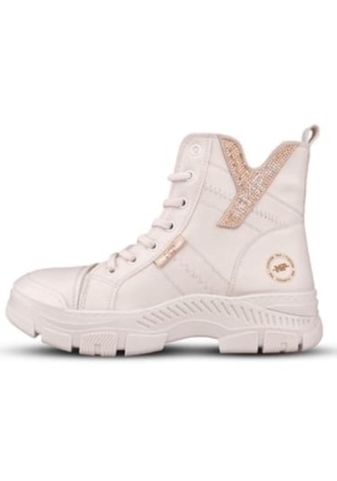 Mp 2421884 Bej Kadın Fermuarlı Bağcıklı Spor Bot Bej