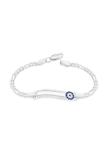 Çocuk Ve Bebek İsimli Gümüş Bileklik Nazar Boncuklu St266