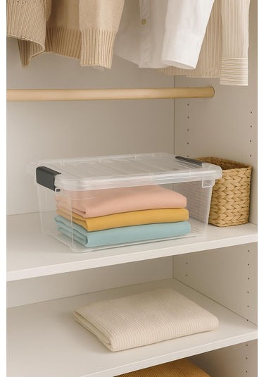 34 L Şeffaf Saklama Kutusu & Düzenleme Kutusu & Oyuncak Kutusu Şeffaf