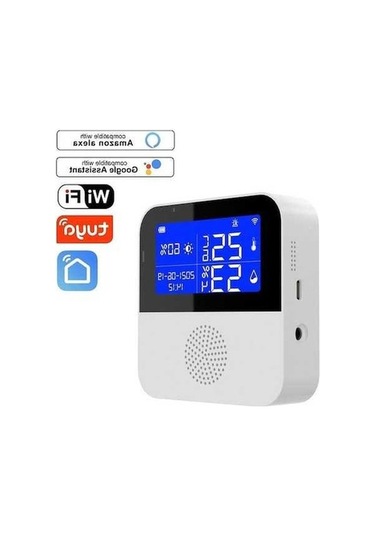 Fastbuy 2,9 Lcd Ekranlı Tuya Wifi Sıcaklık Nem Sensörü Tek
