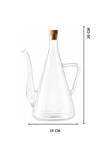 Akasya Altlıklı Borosilikat Yağlık Sirkelik 500 Ml Sızdırmaz Yağdanlık Seti Şeffaf