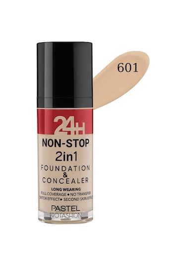 Pastel 24 H Non-Stop 2 İn 1 Fondeten Concealer No:601