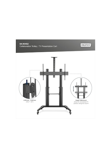 Tv Sunum Arabası, 70-120" 140 Kg Maks., Siyah