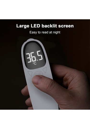 Tenfowee Hızlı Ölçüm Yapan Dokunmasız Dijital Ateş Ölçer - 32 Hafızalı Led Ekranlı Pil Dahil Değil