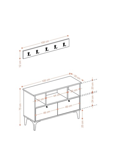 Decormet Daisy Ayakkabılık Dec0098 Çok Renkli