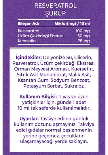 Vitisfera Resveratrol Şurup Orman Meyveleri Aromalı 150  ML