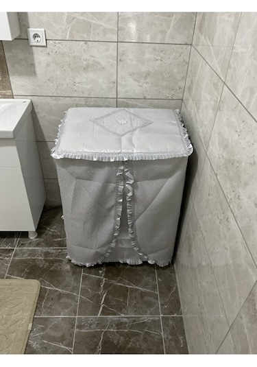 Çamaşır Makinesi Örtüsü - Gri Çok Renkli