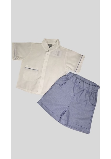 Erkek Çocuk Çizgili Pijama Takımı Mavi-beyaz Mavi - Beyaz