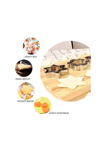 12 Adet Paslanmaz Çelik Kurabiye Kalıbı Seti Çok Renkli