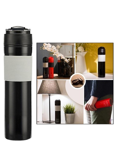 Homyl Ofis Mini Taşınabilir Fransız Basın Kahve Siyah Siyah