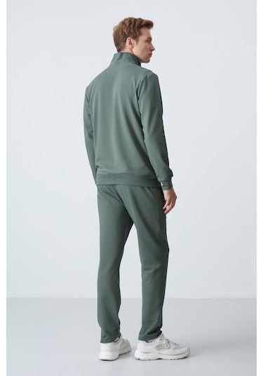 Tommy Life Haki Pamuklu Kalın Yumuşak Dokulu Comfort Fit Basic Erkek Eşofman Takım - 85260 Haki