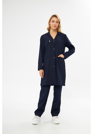 Alpaka Hastane Bayan Lacivert Önlük