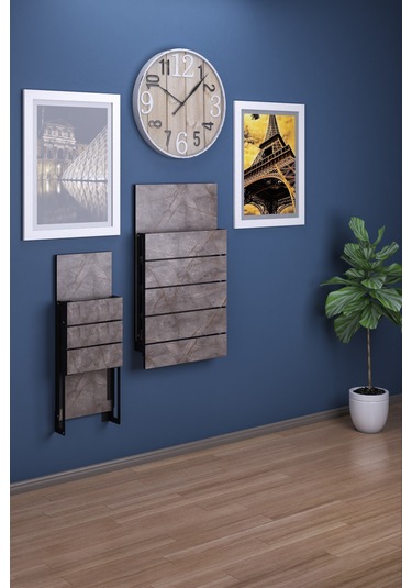 Begonya Katlanır Duvara Monte 1tabureli Mutfak Balkon Masası