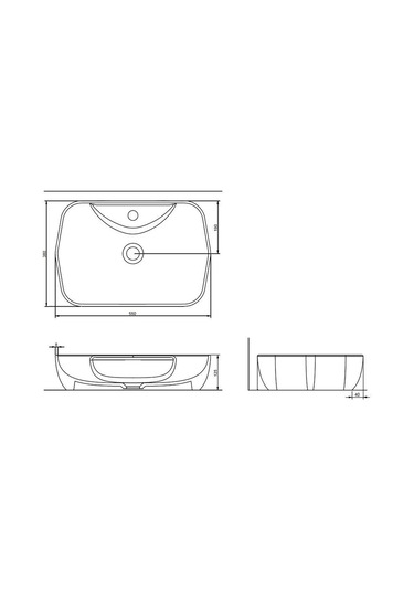 Seramiksan Lucida Tezgah Üstü Lavabo Batarya Delikli Parlak Beyaz 55 CM