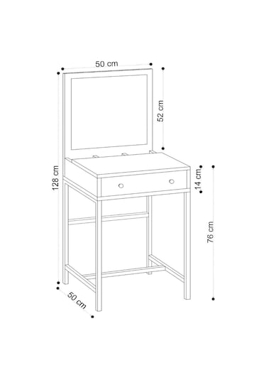 Decormet Mary Mini Makyaj Masası Safir Meşe Safir Meşe