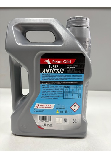 Süper Antifriz 3l Yeşil Saf Antifriz Üretim Tarihi 2025 Mavi