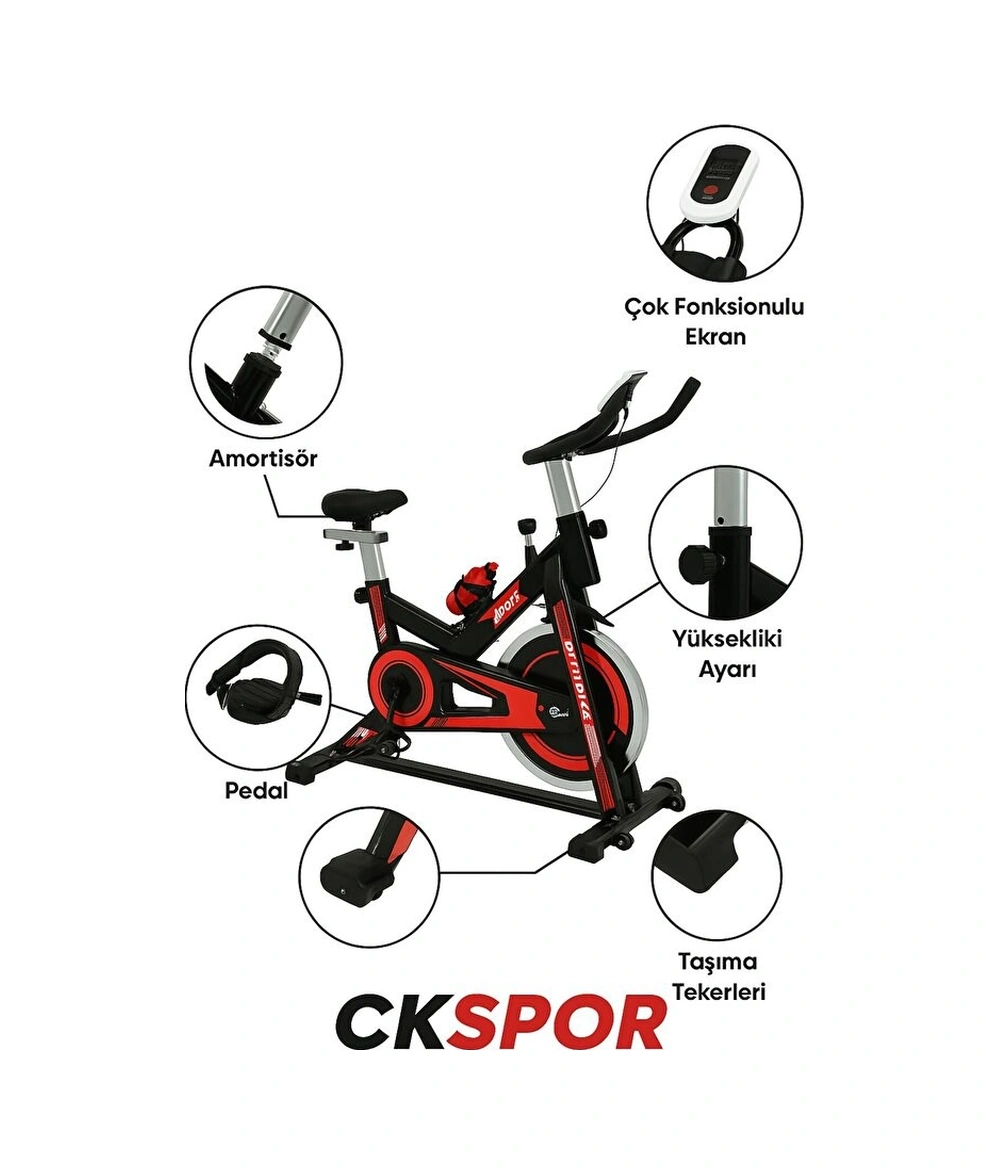 Kırmızı Spinning Bisiklet Ev Tipi Profesyonel Kondisyon Bisikleti